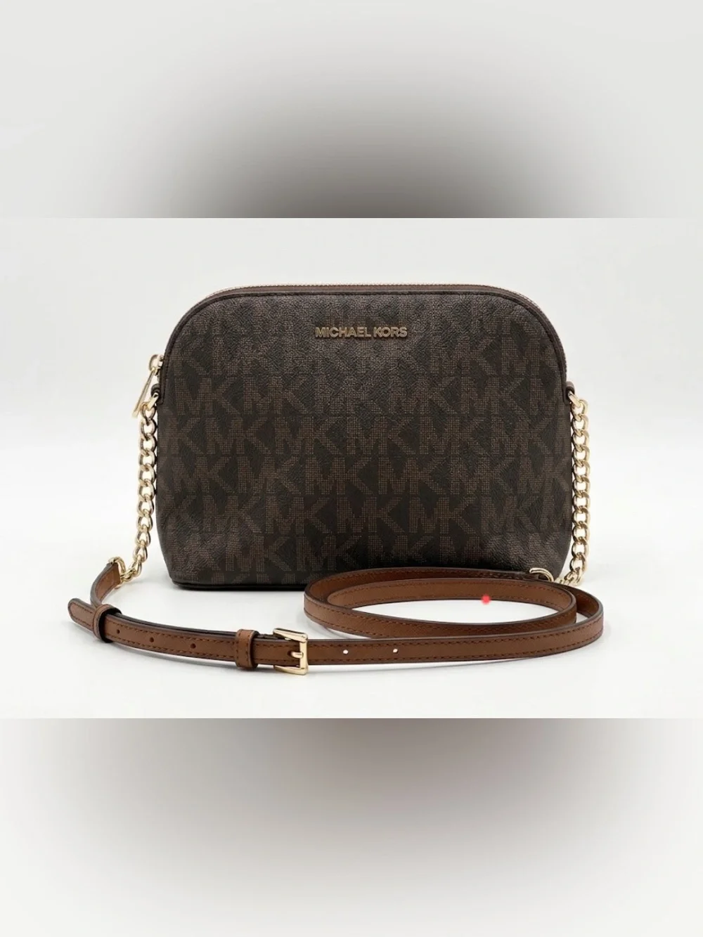 Michael Kors Cindy Signature Logo Dome Crossbody Bag